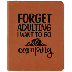 Camping Quotes & Sayings Leatherette Zipper Portfolio with Notepad