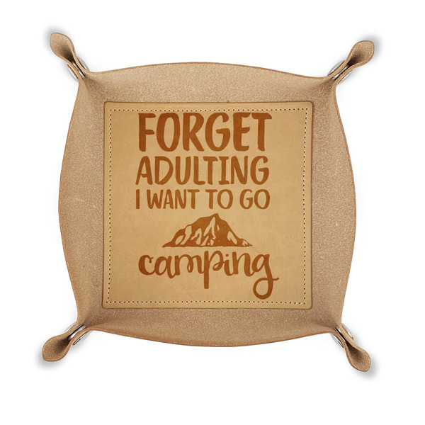 Custom Camping Quotes & Sayings Genuine Leather Valet Tray