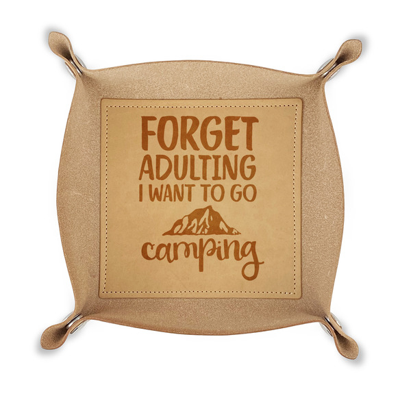 Custom Camping Quotes & Sayings Genuine Leather Dice Tray
