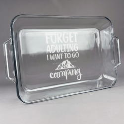 Camping Quotes & Sayings Glass Baking Dish with Truefit Lid - 13in x 9in