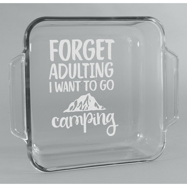 Custom Camping Quotes & Sayings Glass Cake Dish - 8in x 8in