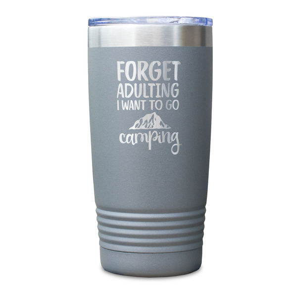 Camping Quotes & Sayings Gray Polar Camel Tumbler - 20oz - Single Sided - Approval