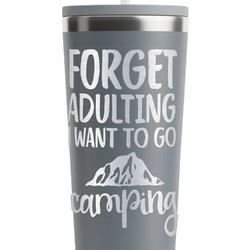 Camping Quotes & Sayings RTIC Everyday Tumbler with Straw - 28oz - Grey - Single-Sided