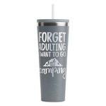 Camping Quotes & Sayings RTIC Everyday Tumbler with Straw - 28oz - Grey - Single-Sided