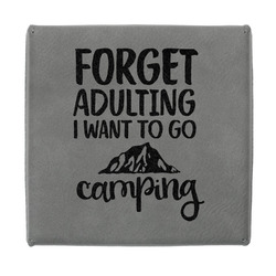 Camping Quotes & Sayings Jewelry Gift Box - Engraved Leather Lid