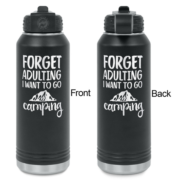 Camping Quotes & Sayings Laser Engraved Water Bottles - Front & Back Engraving - Front & Back View