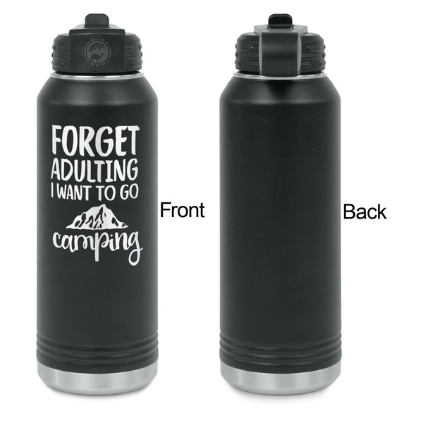 Camping Quotes & Sayings Laser Engraved Water Bottles - Front Engraving - Front & Back View