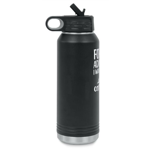 Camping Quotes & Sayings Laser Engraved Water Bottles - Front Engraving - Side View