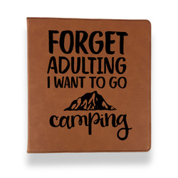 Camping Quotes & Sayings Leather Binder - 1" - Rawhide