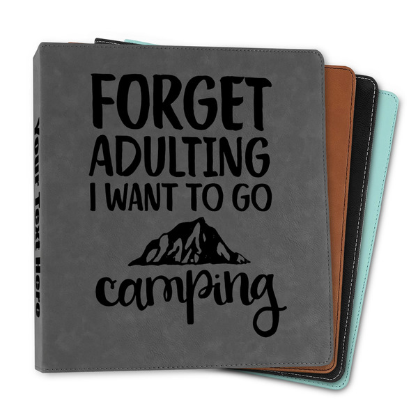 Custom Camping Quotes & Sayings Leather Binder - 1"