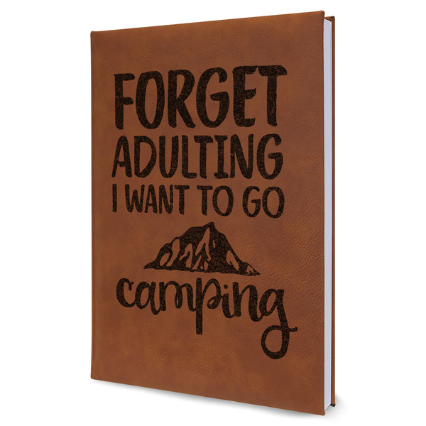 Custom Camping Quotes & Sayings Leather Sketchbook - Large - Double Sided
