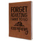 Camping Quotes & Sayings Leather Sketchbook - Large - Double Sided - Angled View