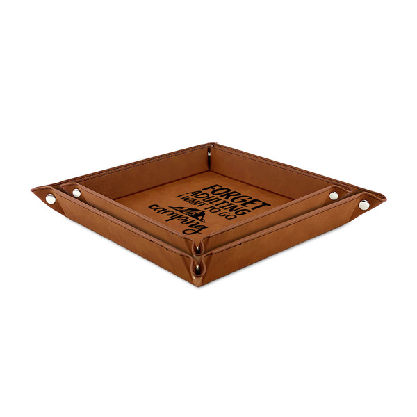 Camping Quotes & Sayings Leather Valet Trays - TRAYS STACKED (both trays)