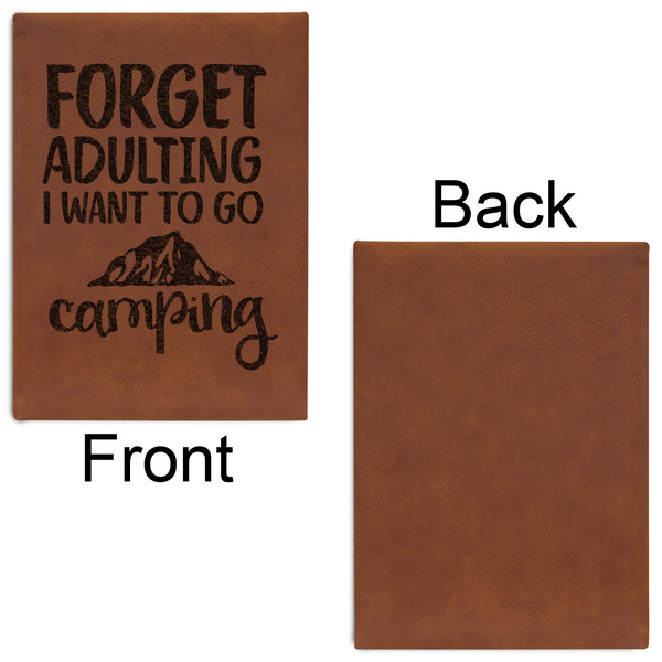 Camping Quotes & Sayings Leatherette Journal - Large - Single Sided - Front & Back View