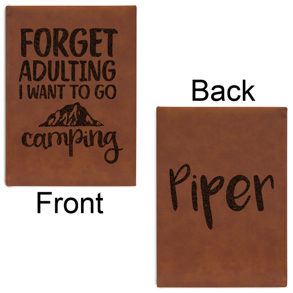 Camping Quotes & Sayings Leatherette Sketchbooks - Large - Double Sided - Front & Back View