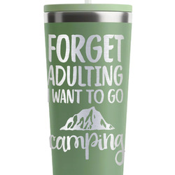 Camping Quotes & Sayings RTIC Everyday Tumbler with Straw - 28oz - Light Green - Single-Sided