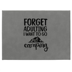 Camping Quotes & Sayings Medium Gift Box w/ Engraved Leather Lid