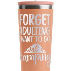 Camping Quotes & Sayings RTIC Everyday Tumbler with Straw - 28oz - Peach - Double-Sided