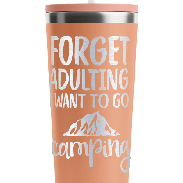 Camping Quotes & Sayings Peach RTIC Everyday Tumbler - 28 oz. - Close Up