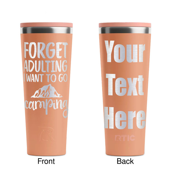 Camping Quotes & Sayings Peach RTIC Everyday Tumbler - 28 oz. - Front and Back
