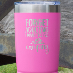 Camping Quotes & Sayings 20 oz Stainless Steel Tumbler - Pink - Double Sided