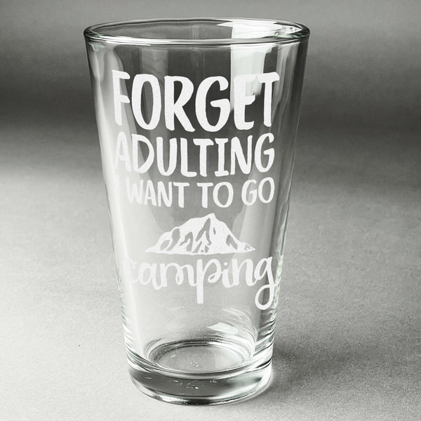 Custom Camping Quotes & Sayings Pint Glass - Engraved (Single)