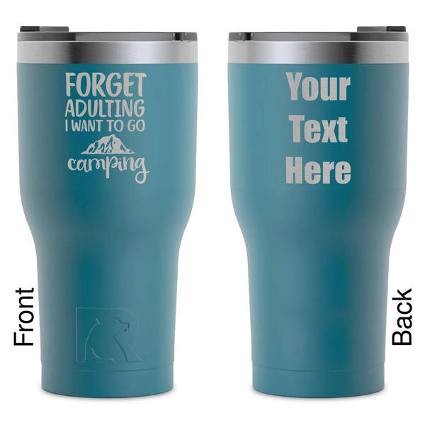 Custom Camping Quotes & Sayings RTIC Tumbler - Dark Teal - Laser Engraved - Double-Sided