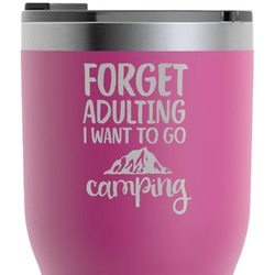 Camping Quotes & Sayings RTIC Tumbler - Magenta - Laser Engraved - Single-Sided