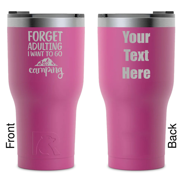 Custom Camping Quotes & Sayings RTIC Tumbler - Magenta - Laser Engraved - Double-Sided