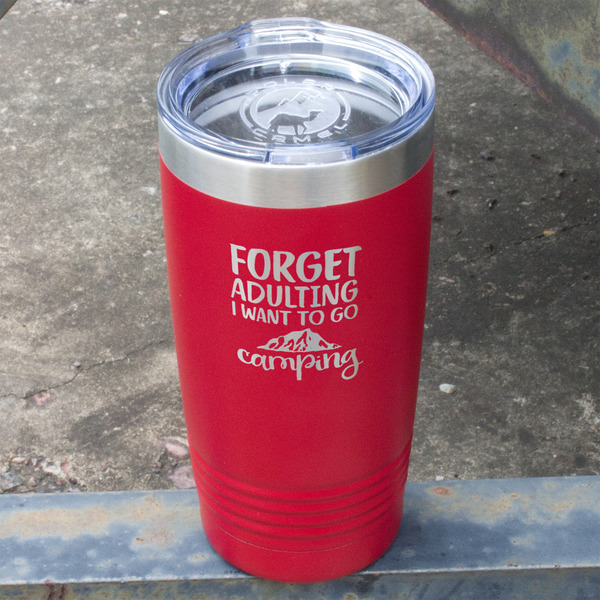 Camping Quotes & Sayings Red Polar Camel Tumbler - 20oz - Angled
