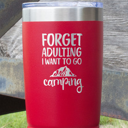 Camping Quotes & Sayings 20 oz Stainless Steel Tumbler - Red - Double Sided