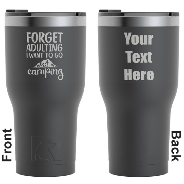 Custom Camping Quotes & Sayings RTIC Tumbler - Black - Engraved Front & Back