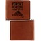 Camping Quotes & Sayings (Shape) Cognac Leatherette Bifold Wallets - Front and Back Single Sided - Apvl