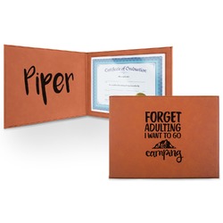 Camping Quotes & Sayings Leatherette Certificate Holder