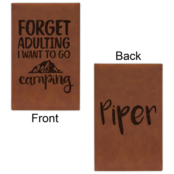 Camping Quotes & Sayings (Shape) Cognac Leatherette Journal - Double Sided - Apvl