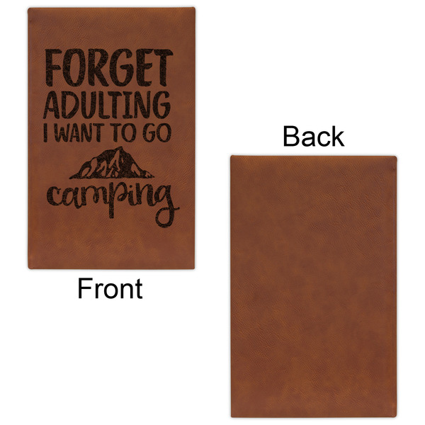 Camping Quotes & Sayings (Shape) Cognac Leatherette Journal - Single Sided - Apvl