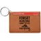Camping Quotes & Sayings (Shape) Cognac Leatherette Keychain ID Holders - Front Credit Card