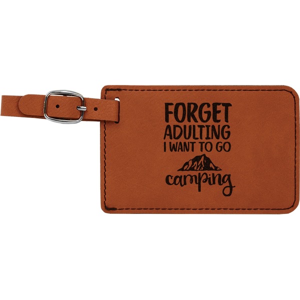 Custom Camping Quotes & Sayings Leatherette Luggage Tag