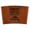 Camping Quotes & Sayings (Shape) Cognac Leatherette Mug Sleeve - Flat