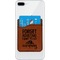 Camping Quotes & Sayings (Shape) Cognac Leatherette Phone Wallet on iphone 8