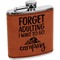 Camping Quotes & Sayings (Shape) Cognac Leatherette Wrapped Stainless Steel Flask