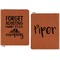 Camping Quotes & Sayings (Shape) Cognac Leatherette Zipper Portfolios with Notepad - Double Sided - Apvl