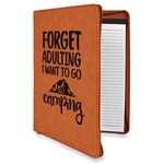 Camping Quotes & Sayings Leatherette Zipper Portfolio with Notepad