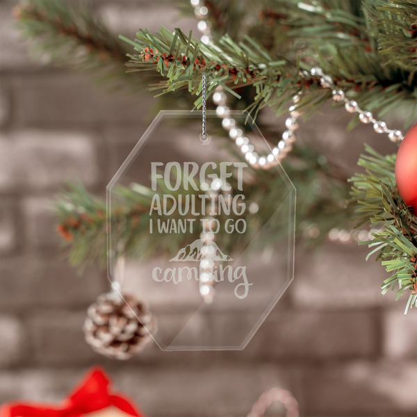 Camping Quotes & Sayings (Shape) Engraved Glass Ornaments - Octagon (Lifestyle)