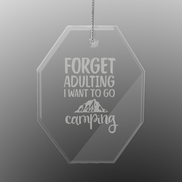 Custom Camping Quotes & Sayings Engraved Glass Ornament - Octagon