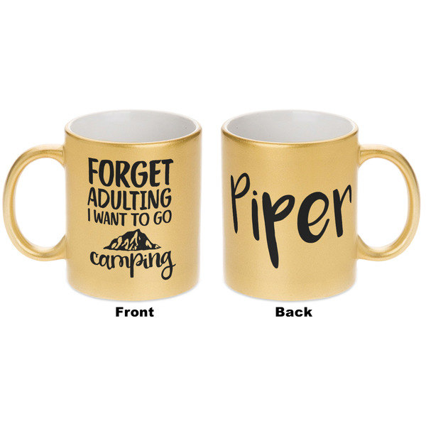 Camping Quotes & Sayings (Shape) Gold Mug - Apvl