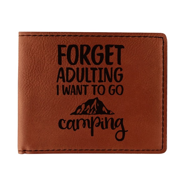 Custom Camping Quotes & Sayings Leatherette Bifold Wallet