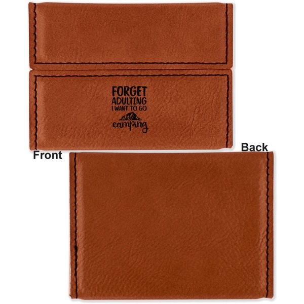 Camping Quotes & Sayings (Shape) Leather Business Card Holder Front Back Single Sided - Apvl