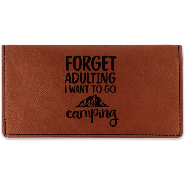 Custom Camping Quotes & Sayings Leatherette Checkbook Holder