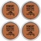 Camping Quotes & Sayings (Shape) Leather Coaster Set of 4